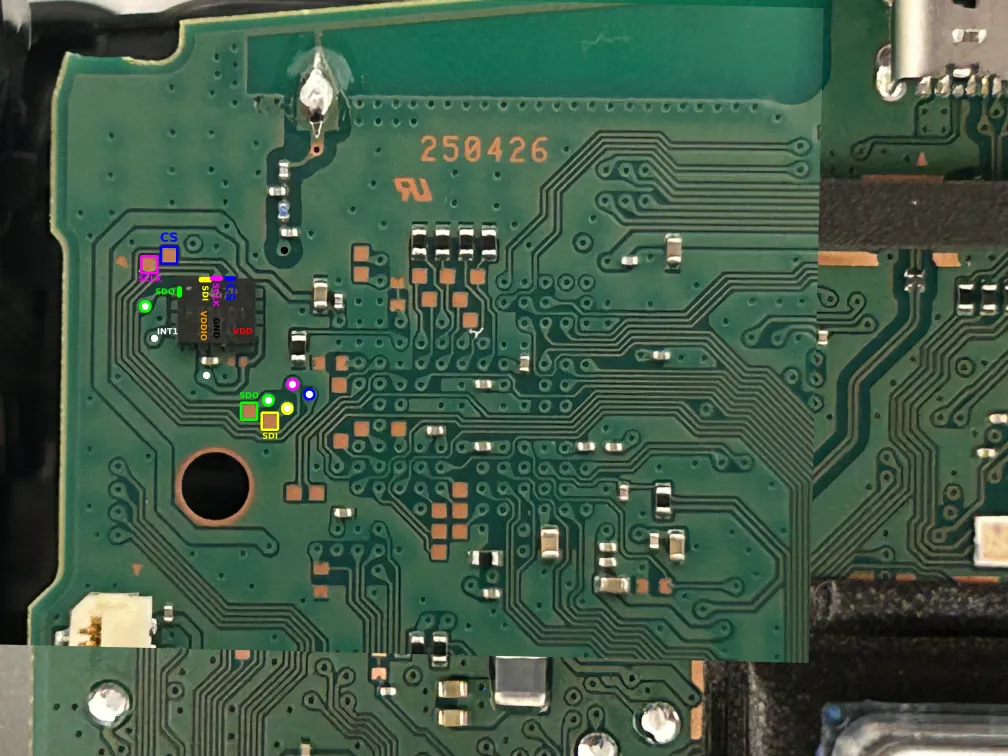 BDM-050 Side B with marked pads